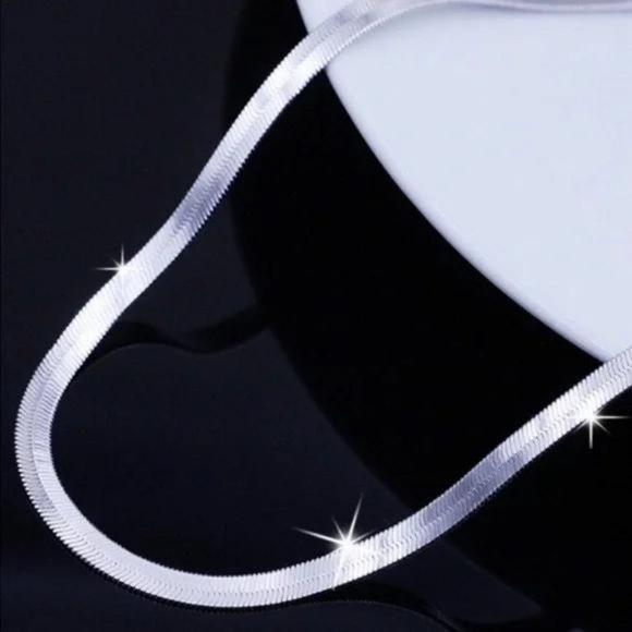 “20” NEW 925 STERLING SILVER SNAKE FLATE NECKLACE, NICE NECKLACE, CUTE NECKLACE - Picture 5 of 6